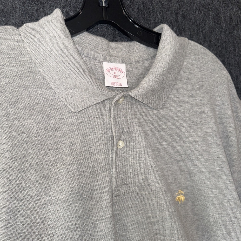 Brooks Brothers XL Golden Fleece Polo Shirt Gray Short Sleeve Men's Original Fit